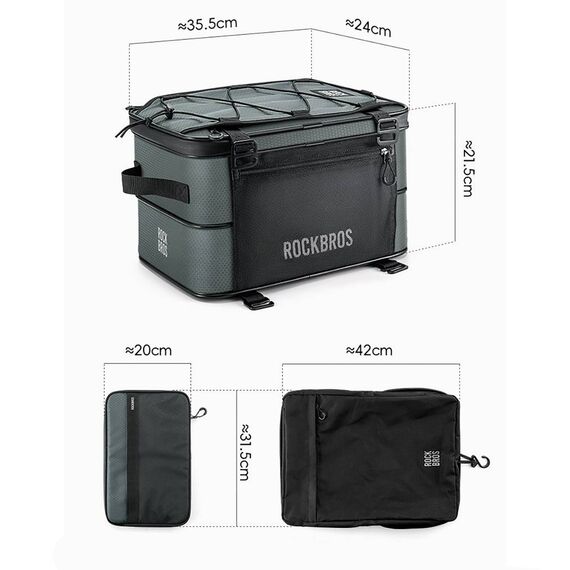 Rockbros A30 ROAD TO SKY Foldable Bike Bag for Trunk 15-30L - Gray