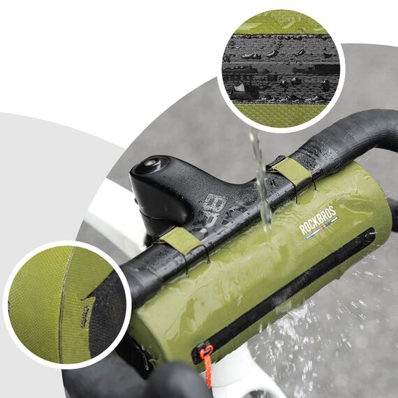 Rockbros AS-145 ROAD TO SKY handlebar bicycle bag, waterproof, 2 l - green