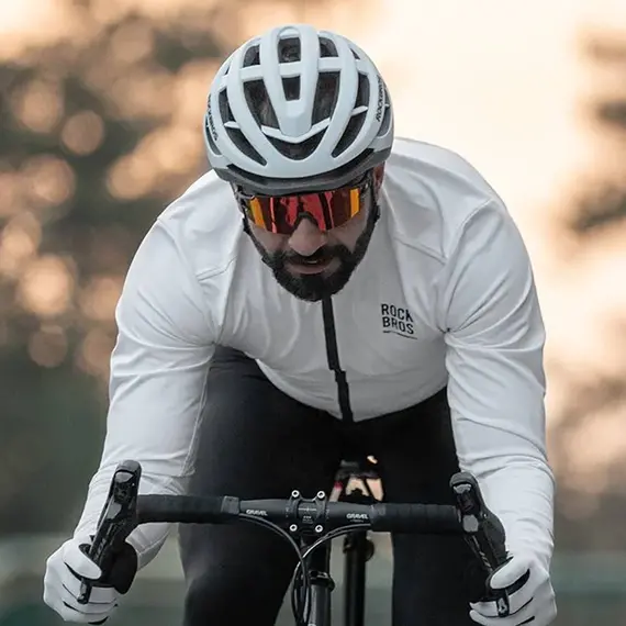 Rockbros TLWT001 ROAD TO SKY windproof insulated cycling jersey M - white