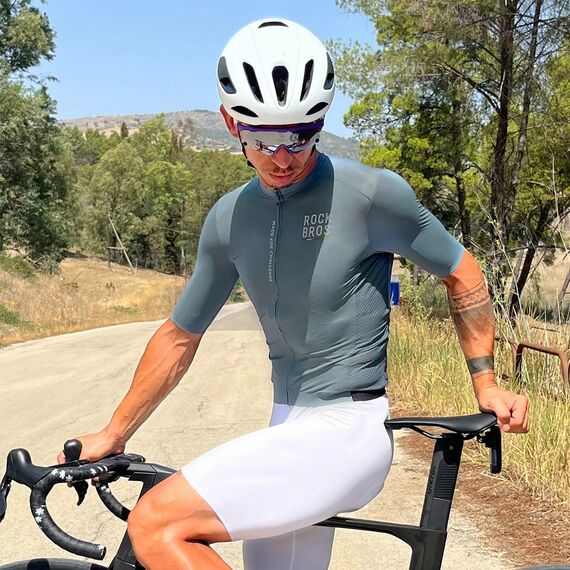 Rockbros 15120014018 ROAD TO SKY men's cycling jersey, short sleeve, L - gray-blue