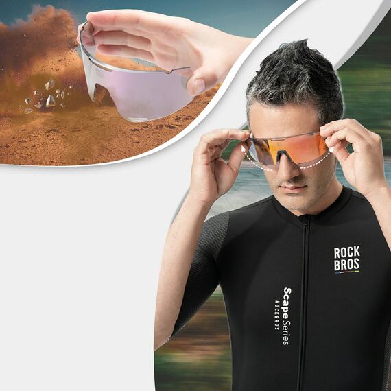Rockbros SP338 ROAD TO SKY Cycling Glasses with Interchangeable Lenses - Gray