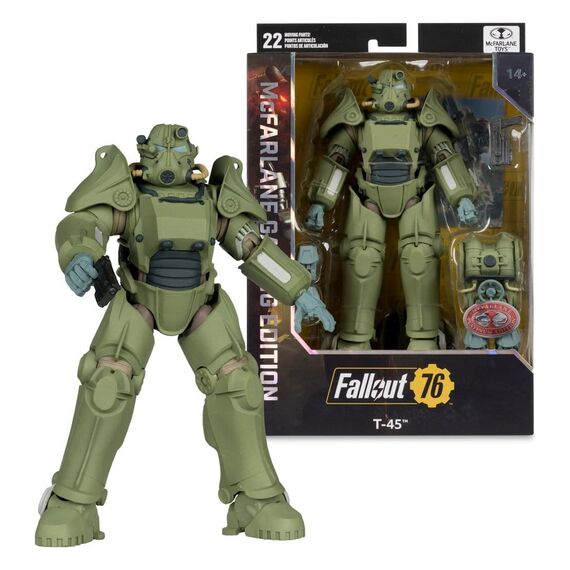 Fallout 76 Gaming Edition Action Figure T-45 Military Armor (Red Platinum Edition) 20 cm