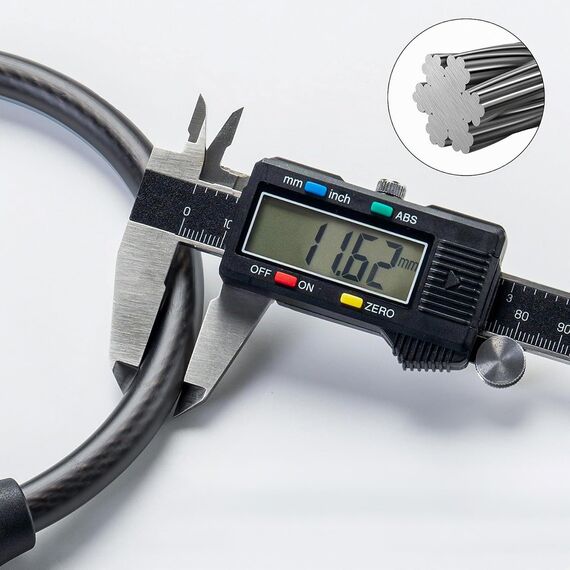 Rockbros 87639-4 bicycle lock with code and steel cable - black