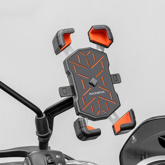 Rockbros HW-117 Handlebar Clamp Phone Holder - Black and Orange