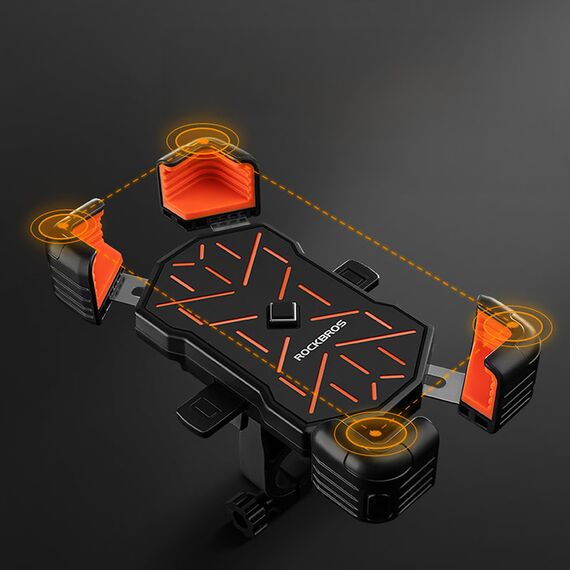 Rockbros HW-117 Handlebar Clamp Phone Holder - Black and Orange