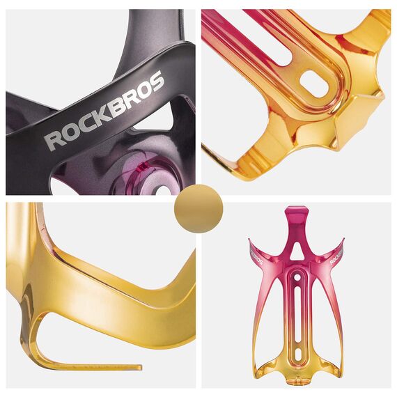 Rockbros RKL02 Aluminum Bottle Cage - Red and Gold