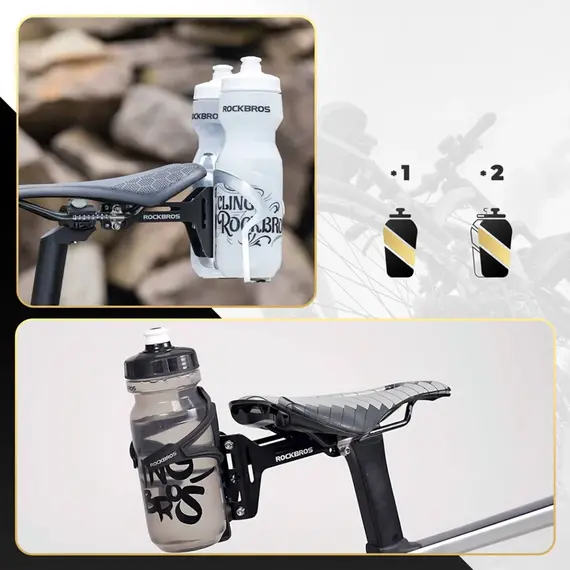 Rockbros 31210003001 Bottle Cage Adapter for Aluminum Saddle - Black