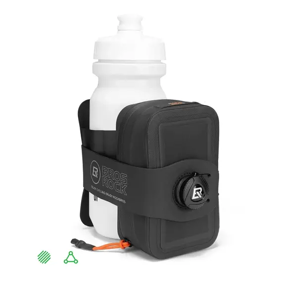 Rockbros AS-150 Waterproof Multifunctional Saddle Bag with Bottle Holder - Black