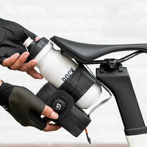 Rockbros AS-150 Waterproof Multifunctional Saddle Bag with Bottle Holder - Black