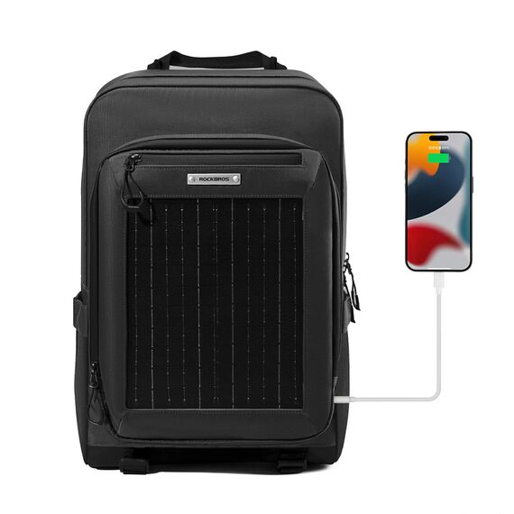 Rockbros H51 Cycling Backpack with Solar Panel - Black