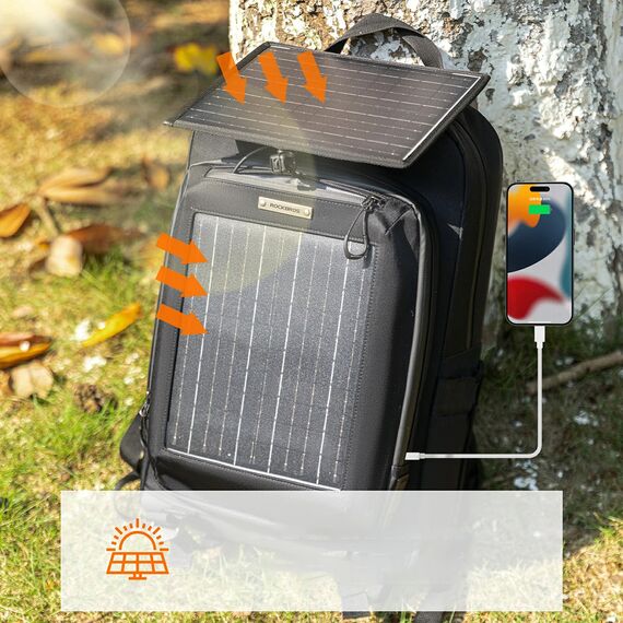 Rockbros H51 Cycling Backpack with Solar Panel - Black