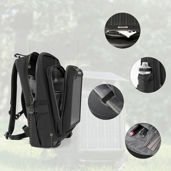 Rockbros H51 Cycling Backpack with Solar Panel - Black