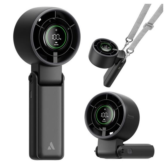 AECOOLY Halo 02 – Portable Handheld Fan, Black