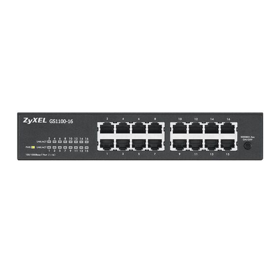 Zyxel GS1100-16 Unmanaged Gigabit Ethernet (10/100/1000) Black