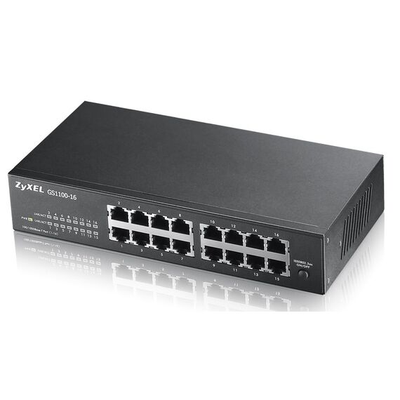 Zyxel GS1100-16 Unmanaged Gigabit Ethernet (10/100/1000) Black