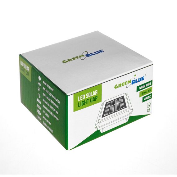 Garden pole solar light 61x41x45 mm Greenblue GB125 / 6/7 Solar LED Garden Lamp for fence post