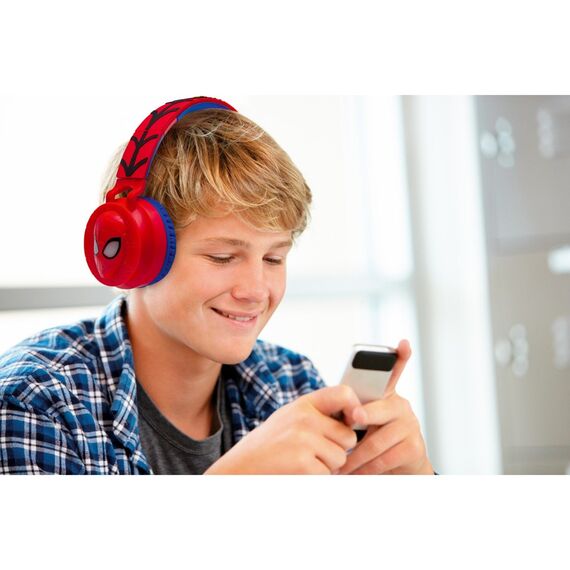 Lexibook - 3D Spider-Man On-Ear Bluetooth® and Wired foldable Headphones (HPBT015SP) / Toys