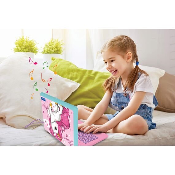 Lexibook - Unicorn Bilingual Educational Laptop with 164 activities (EN/FR) (JC601UNIi1) / Toys