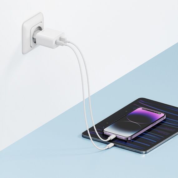 Cuktech A19 30W USB-A + USB-C Wall Charger - White