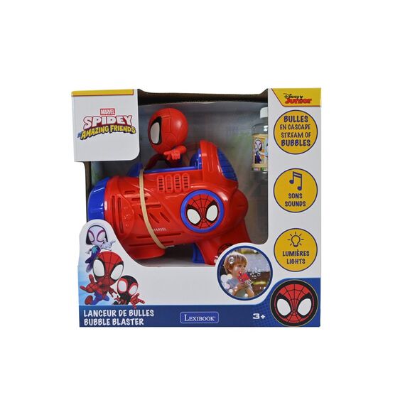 Lexibook - Spidey & His Amazing Friends Electronic Bubble gun with 3D figurine and light & sound effects (PRB30SP) / Toys