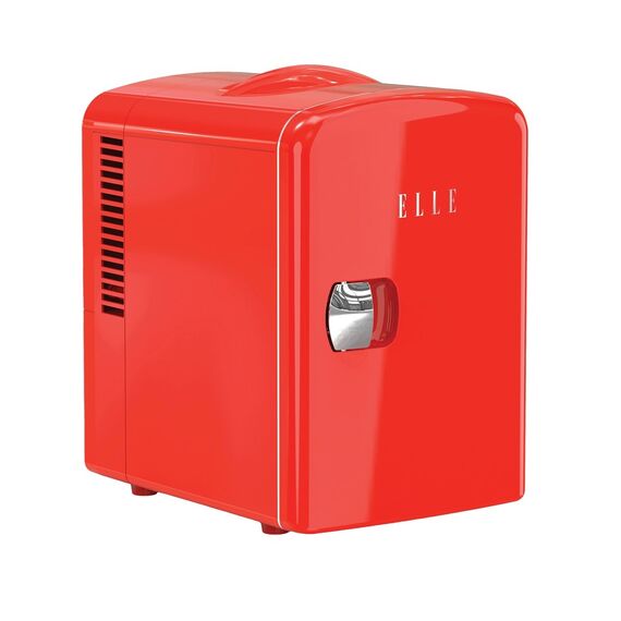 ELLE Home ESDAF101RDEU 4L Mini Fridge Red