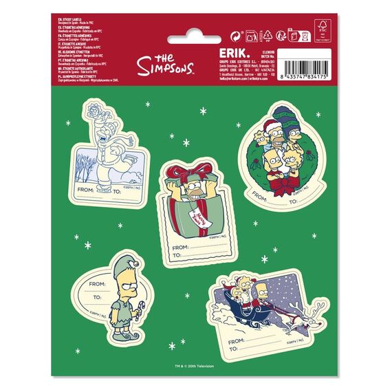 The Simpsons Premium Self-Adhesive Christmas Labels (10)