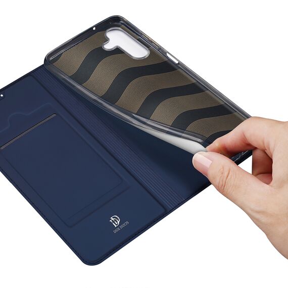 [RETURNED ITEM] Dux Ducis Skin Pro Case for Samsung Galaxy A14 4G / 5G Cover with Flip Card Wallet Stand Blue