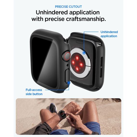 Etui Spigen Thin Fit 360 na Apple Watch 44 mm - czarne