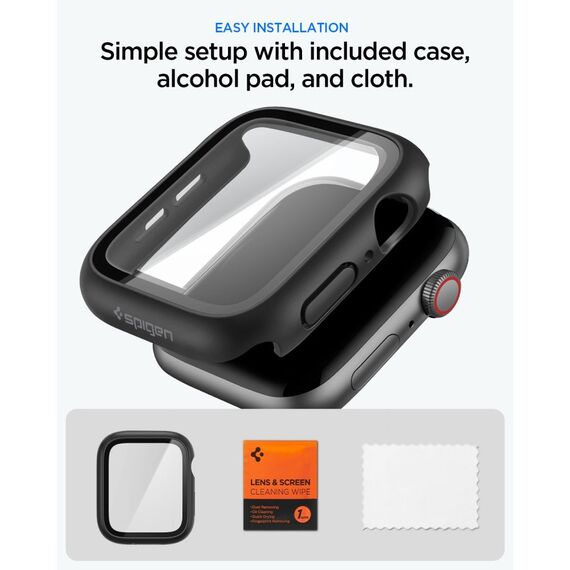 Etui Spigen Thin Fit 360 na Apple Watch 44 mm - czarne