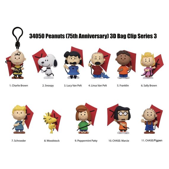 Snoopy 3D PVC Bag Clips Series 3 Blind Bag Display (24)