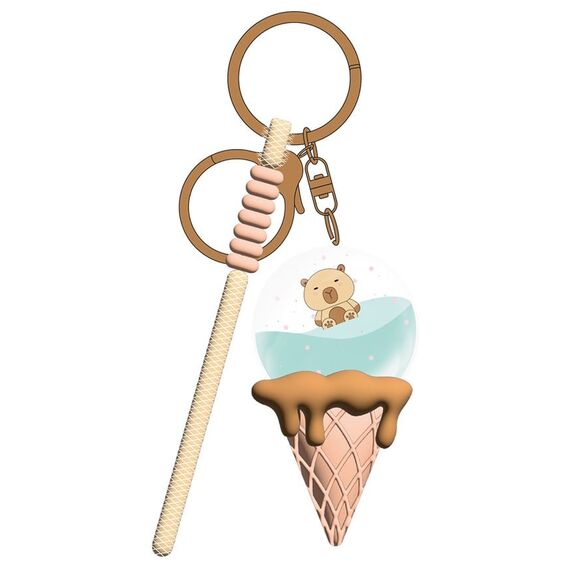 KAWAII - Ice Cream Capybara - Keychain