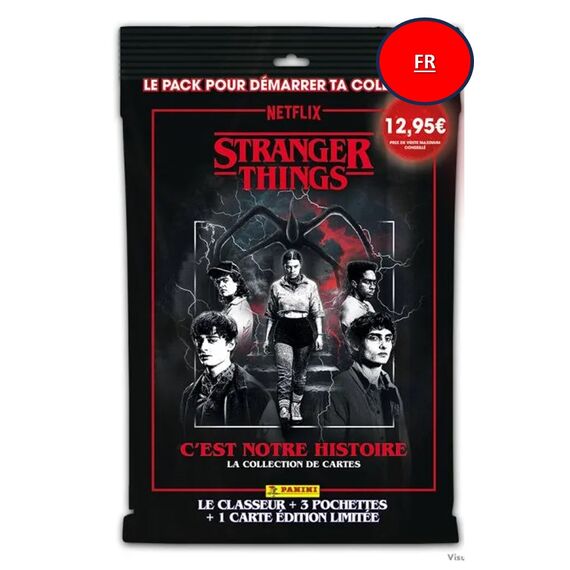 STRANGER THINGS - Panini Starter Pack (1 album +18 TC+ 1 Ed Lim.) - FR