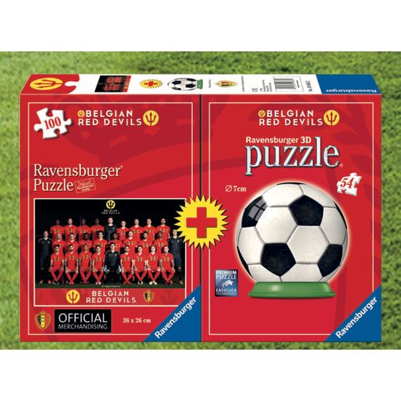 BELGIAN RED DEVILS 2018 - Bi-Pack Puzzle 100p + Puzzle 3D