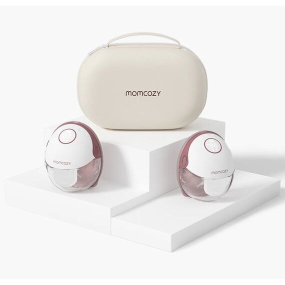 MOMCOZY M6 – wireless hands-free breast pump, red, double set 180 ml.