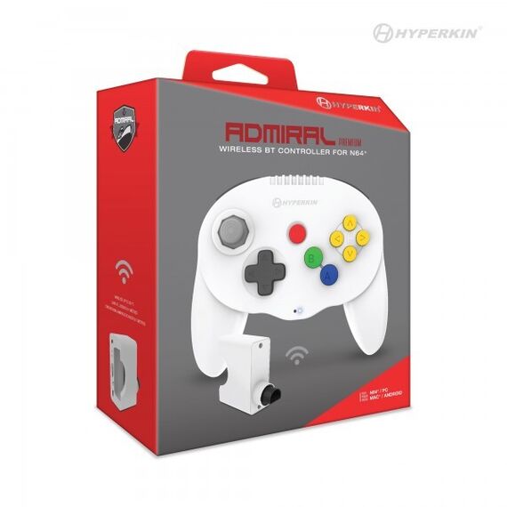 Hyperkin - Wireless Admiral Premium Controller (White) / Nintendo 64