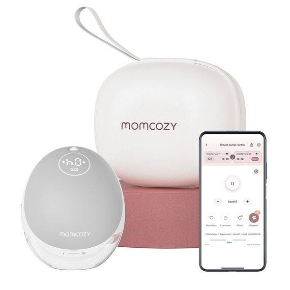 Momcozy M9 Breast pump with app control – Single set Gray