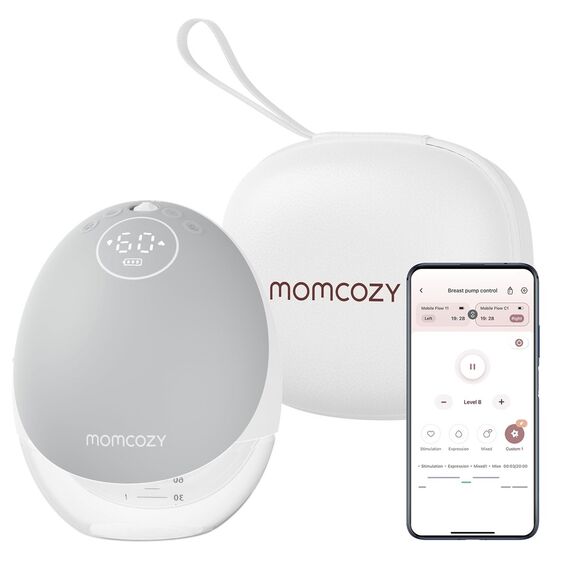 Momcozy M9 Breast pump with app control – Single set Gray
