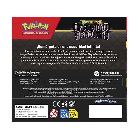 Spanish Pokemon Absolute Darkness Mega Evolution Expansion card game