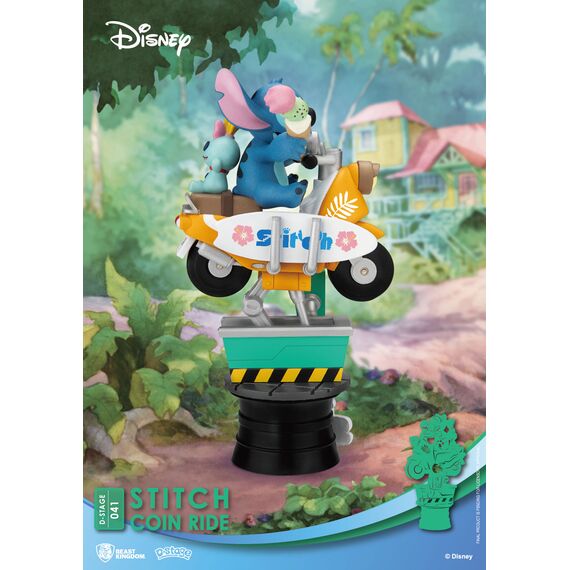 Disney D-Stage PVC Diorama Stitch Coin Ride 16 cm