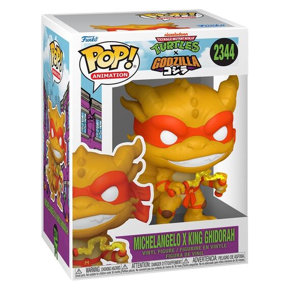 Godzilla x Turtles POP! Animation Vinyl Figure Michelangelo X Ghidorah 9 cm