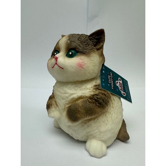 Fun Maker Squishy Fidget Toy Dark Brown Cat 11 cm