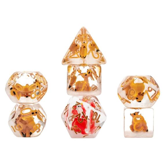 Christmas Resin Dice Set Reindeer & Santa