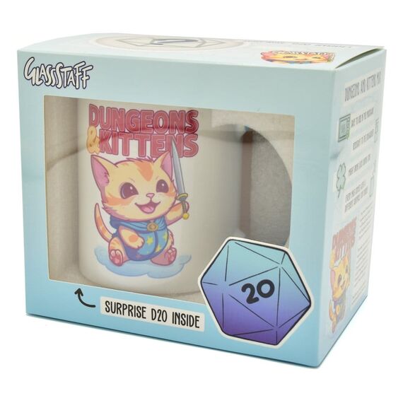 Glassstaff Gift Set Mug & Dice D20 Dungeons & Kittens