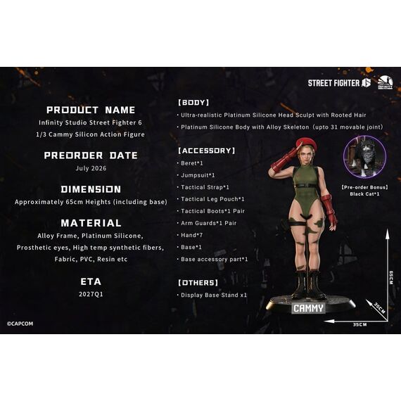 Street Fighter 6 Silicone Action Figure 1/3 Cammy 65 cm