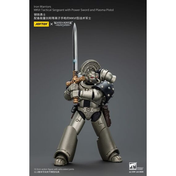 Warhammer The Horus Heresy Action Figure 1/18 lron Warriors MKVI Tactical Sergeant with Power Sword and Plasma Pistol 12 cm