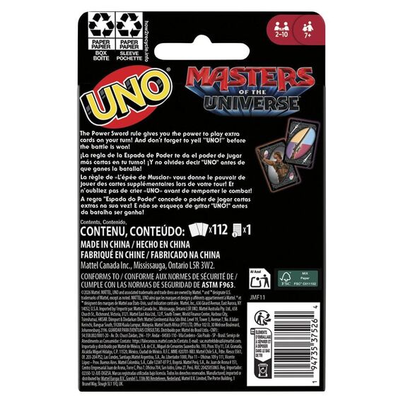 Masters of the Universe 2026 Movie UNO Card Game