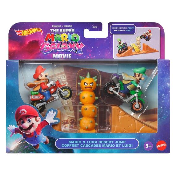 The Super Mario Galaxy Movie Hot Wheels Playset Mario & Luigi Desert Jump