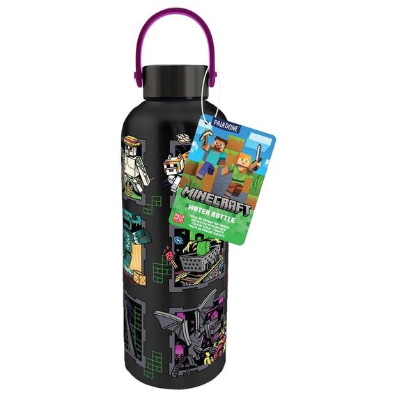 Minecraft Mascots Metal Water Bottle with Carry Loop