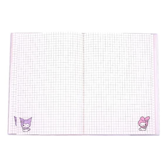 Sanrio Notebook Kuromi & My Melody Pastel Flower Holographic Checkered