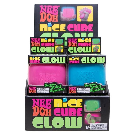 NeeDoh Squeeze Ball Nice Cube Glow (Glow in the Dark) 5 cm Display (12)